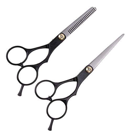 Pixnor 2 peças de tesouras de corte de cabelo, tesouras de barbeiro de aço inoxidável, tesouras de c