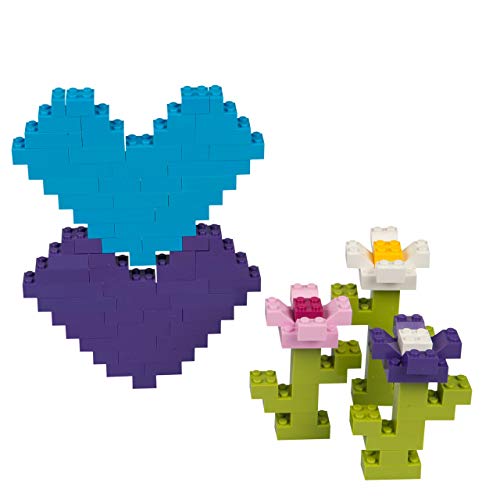 Scs Direct Building Block Friends Pastel Bricks- 500 Pcs Bulk Set-10 Colors With 27 Roof Pieces - Compatible & Tight Fit With All Major Brands- Great For Activity Tables, Creativity & School Projects #TOP4