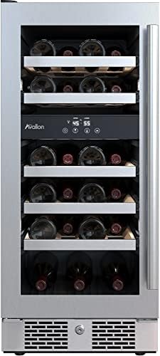 Avallon AWC152DZLH 15 Inch Wide 23 Bottle Capacity Dual Zone Wine Cooler with Left Swing Door