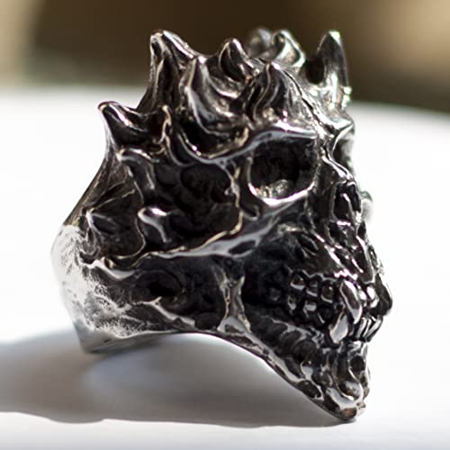 Image of Death Skull Ring for Men Stainless Steel Jewelry Biker Rings Scary Death Ring Skull for Gifts