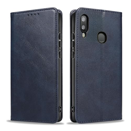 LBH Handyhülle Smartphone-Hülle für Samsung Galaxy A20e Klapphülle Magnetverschluss Kartenfächer Geldfach Standfunktion Case Etui Rundumschutz Schutzhülle Blau