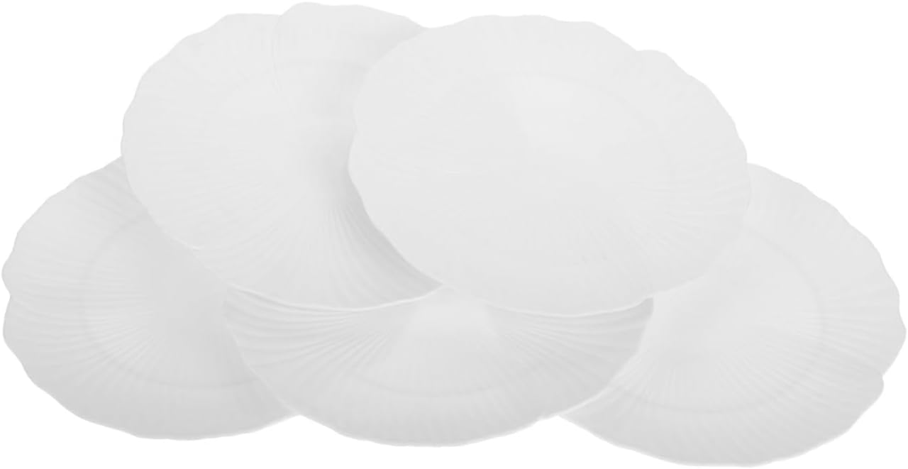 Dumpling and Noodle Plate Flower Shaped Dinnerware for Parties Reusable White Plastic Dessert Plates Unbreakable and Design for Home and Events