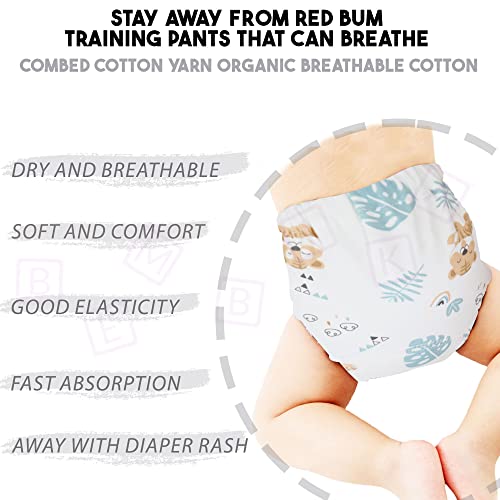 Image of Bembika Baby Training Pant Soft Cotton Reusable Potty Training Pants For Kids Leak-Resistant, Padded Underwear For Babies To Support Diaper Free Transition (M Size For 12-18 Months Pack Of 3)