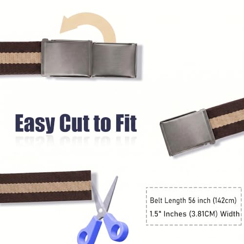 Image of Mile High Life Canvas Web Belt | Cut to Fit Up to 52 inch | Flip-Top Matte Silver Nickel Buckle 12 Colors