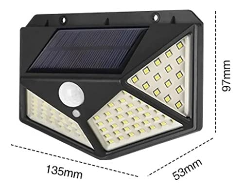 Luminaria Solar 100 leds branco quente Sensor de Movimento Presença Kit 10 Uni 3 Funçoes Lampada Ilu