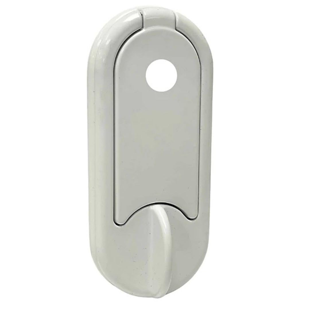 UAP Stadium Modern Door Knocker Black Finish with Spyhole and Hidden Fixings for Front Door, White