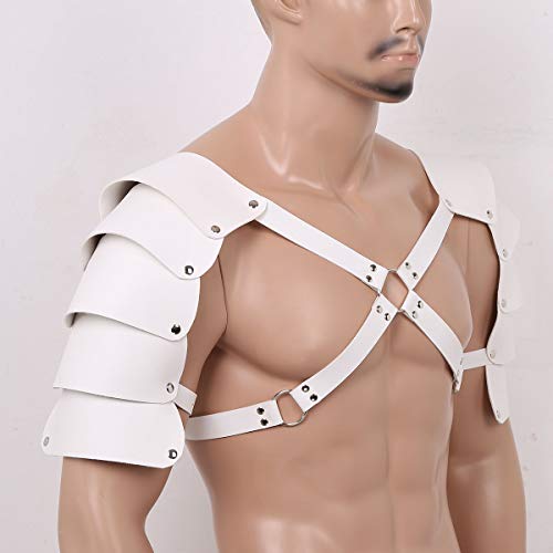 Warrior Knights Shoulder Armors Steampunk Faux Leather Body Chest Harness Belt Lingerie Night Party Cosplay Costume4