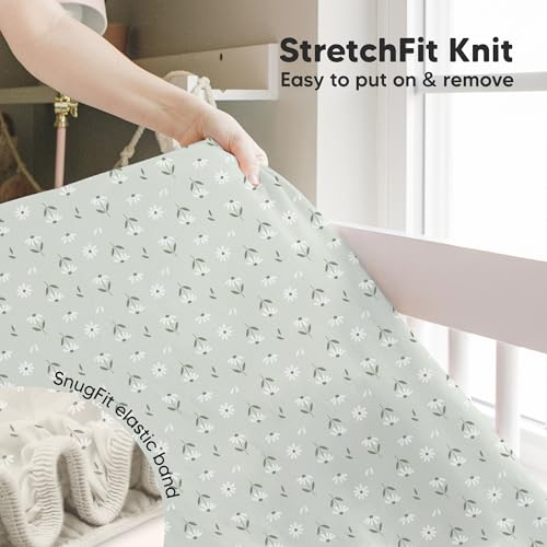 Image of KeaBabies 2-Pack Baby Crib Sheets for Boys, Girls, 52x28 Fitted (Daisies) | Viscose Derived from Bamboo, Toddler Bed Sheets Neutral, Fitted Crib Mattress Sheet for Standard Baby Bedding, Soft, Cozy