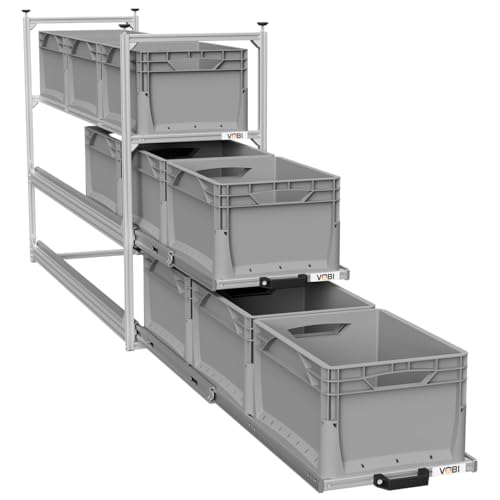 VOBI Wohnmobil Regal Regalsystem Tower 1-1200, mit Auszügen, 388x1205 mm (2 Auszüge & 1 Rahmen)