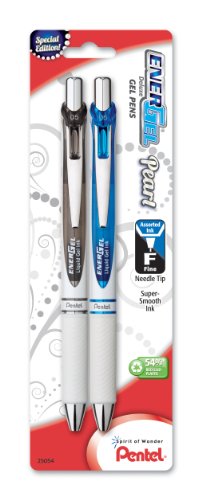 Pentel EnerGel Pearl Deluxe RTX Liquid Gel Pen, (0.5mm), Fine Line, Needle Tip (BLN75WBP2AC)