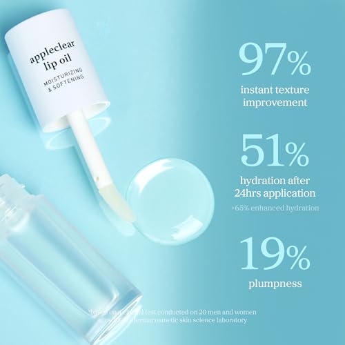 Image of NOONI Korean Lip Oil - Appleclear | Long-Lasting, Moisturizing, Plumping, Revitalizing for Dry Lips, Waterproof, No Peel Off, Hydrating Lip Stain, Nourishing Crystal Clear Stocking Stuffers 0.12 FL Oz
