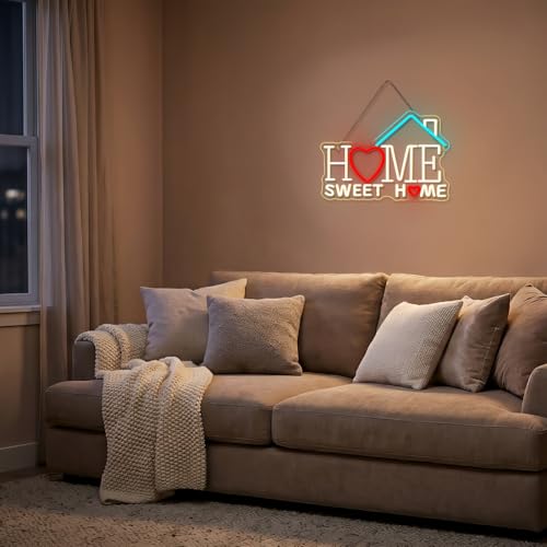 Image of Sweet Home Neon Sign Warm White LED Signs for Living Room Bedroom House New Apartment Wall Decor Welcome Neon Light Up Coffee Office Cozy Home Decor Art Gifts for Newlywed Couples Apartment Renters