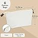 Juvale Canvas Makeup Bag - 6 Pack, 11.75 x 5.5 In, White Cotton - Travel Cosmetic & Toiletry Pouches with Zipper - Blank DIY Canvas Pouches for Crafting & Bridesmaid Gifts