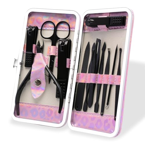CGBE 12-Piece Manicure Set, Professional Nail Clipper Kit with Travel Case
