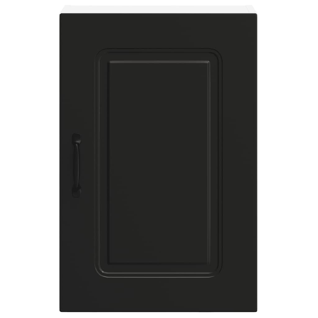 vidaXL Armario de Pared para Cocina Kalmar Madera de ingeniería Negra, Unidad de Pared de Cocina, gabinete para Pared de Cocina, gabinetes de Pared con Puertas