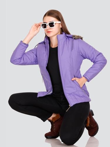 Image of RARE TIMES Women's Stylish Solid Full Sleeves Jacket | Winter Wear Quilted Jacket for Travelling | Regulaer Fit Puffer Jacket For Women