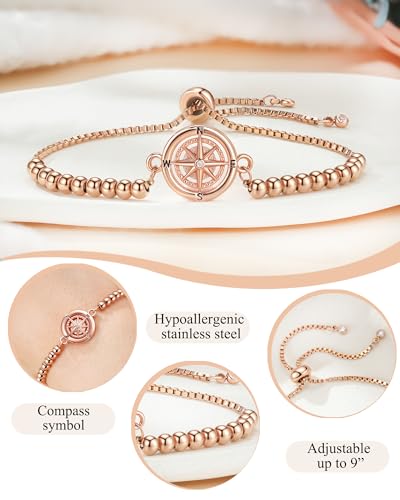 Shonyin Retirement Gifts for Women 2025 — A Meaningful Compass Bracelet That’s Perfect for Coworker, Teacher, Or Friend. Ideal for Farewell, Going Away, Or Goodbye2