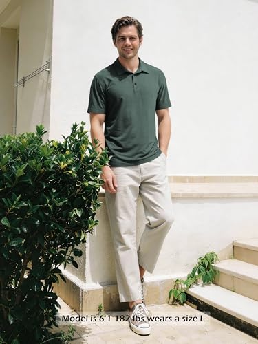 Camiseta polo para hombre ODODOS de rendimiento odSTRATUM Tech, manga corta, ultrablanda, con tecnología de absorción de humedad y protección UV UPF 50+ miniatura 2