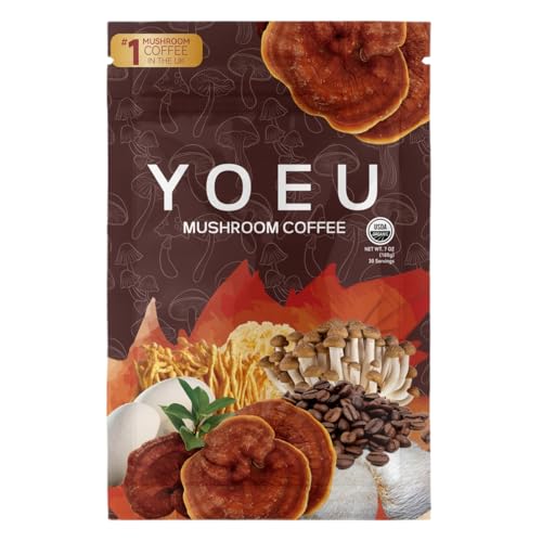 180g - Organic All-Natural Mushroom Coffee - Premium Blend of 12 Natural Ingredients, Coffee & Mushroom Blend with Reishi, Maitake, Shiitake, and Turkey Tail, Focus, Digestion & Immune Support