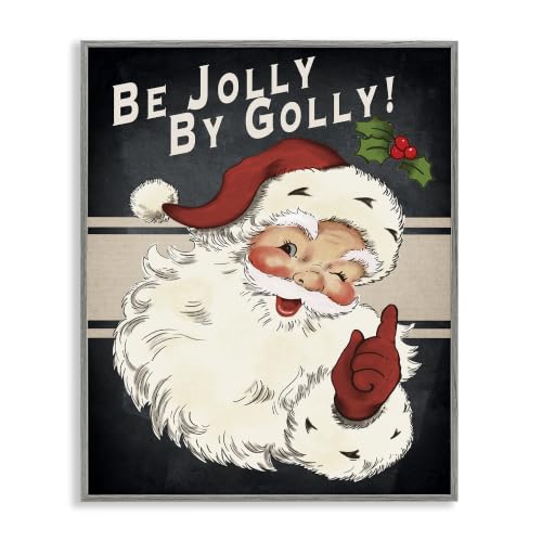 Vintage Christmas Santa Holiday, 24 x 30 Inch Framed Giclée Print