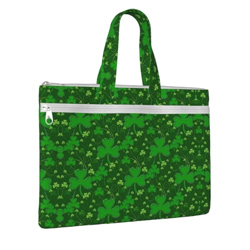 Background St Patrick'S Day Glitter Canvas Document Bag Briefcase For Professionals And Executives2