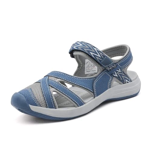 DREAM PAIRS Women's Sport Athletic Sandals Outdoor Hiking Sandals 10 Dark/Blue