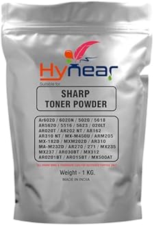 Hynear Ultra Dark Black Toner Powder Suitable for Sharp Ar6020/6020N/5020/5618/AR5620/AR162/AR310 NT/ARM205/MX-182D/MXM202D/ MX312/AR0201BT/AR015BT/MX500AT Printers (Pack of 1) (1 Kg)