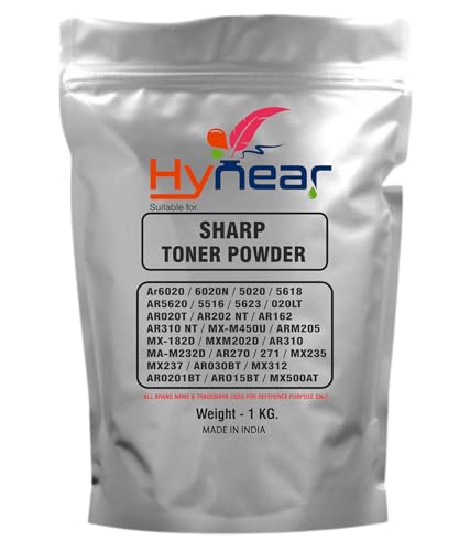 Hynear Ultra Dark Black Toner Powder Suitable for Sharp Ar6020/6020N/5020/5618/AR5620/AR162/AR310 NT/ARM205/MX-182D/MXM202D/ MX312/AR0201BT/AR015BT/MX500AT Printers (Pack of 1) (1 Kg)