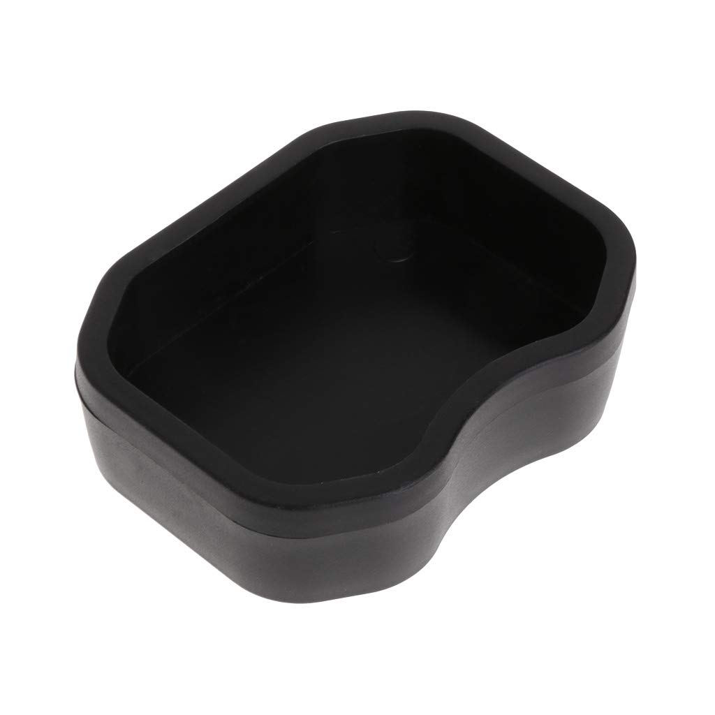 Reptile Feeder Water Food Feeding Plastic Bowl 3 Size Turtle Lizard Snake Basin Black 98x75x25mm