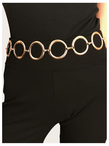 Floerns Women's Metallic Circle Waist Chain Vintage Body Waist Belt for Dress4