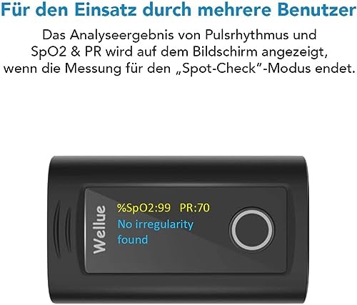 ViATOM Bluetooth Pulsoximeter Fingeroximeter mit APP und 12 Datensätze, Sauerstoffsättigung Messgerät Finger, Blutsauerstoffmessgerät Finger für Herzfrequenz mit Alarm, Professionell APP