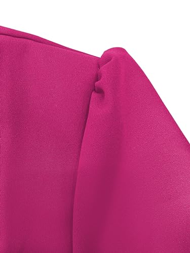 Image of Dresses for Women Elegant Long Sleeves Ruffles Pencil Knee Length Split Business Dress with Belt Zipper