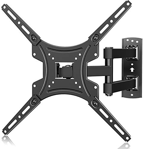 TV Wall Mount, Full Motion Tilting TV Mount Bracket for Most 13-55 Inch LED LCD Flat Curved Screen TVs with Max VESA 400x400mm and Holds up to 66lbs by ERGO TAB, Black (EBMF2)