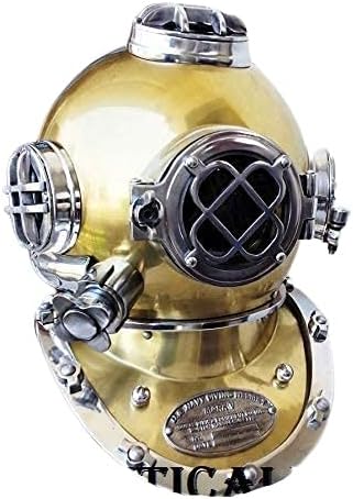 Deep Sea Diver's Underwater Collectible U.S. Navy Mark V Marine Décor Nautical Antique 18 Inches Scuba Diving Helmet