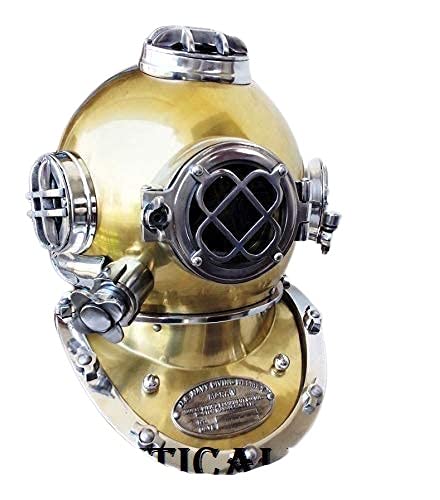 Deep Sea Diver's Underwater Collectible U.S. Navy Mark V Marine Décor Nautical Antique 18 Inches Scuba Diving Helmet