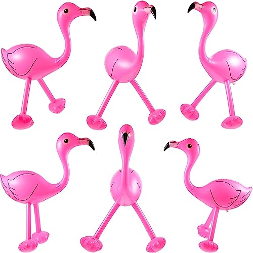 Shatchi 3645-FLAMINGO-INFLATABLE-PINK-6PK 6 x Inflable Rosa Flamenco Hen Do Stag Hawaiian Tropical Verano Playa decoración de Fiesta
