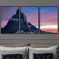 3 Piece Framed Canvas Wall Art Snow Mountain Canvas Prints Home Artwork Decoration for Living Room,Bedroom - 16
