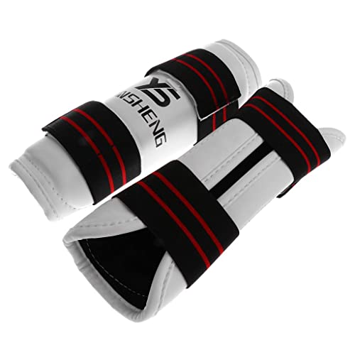 LEIPUPA Taekwondo Shin Guard/Leg Protector + Arm Guard/Elbow Protector Set - White, S