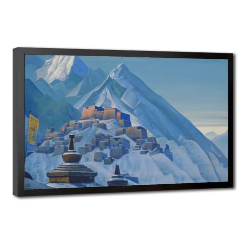 Poster Tibet Himalaya Nicholas Roerich impression sur toile decoration murale avec cadre 50x75 cm