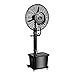 Ventilatore Nebulizzatore Esterno, microclima, per terrazza, Giardino, Bar/Ventilatori a piantana/Ventilatori a colonna/Ventilatore da Pavimento/serbatoio dell’acqua 42 litri/Nero