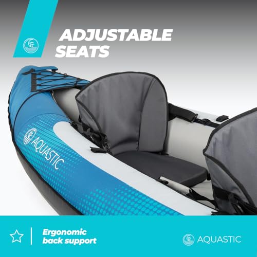 Kayak gonflable 2 places AQUASTIC anti-crevaison avec housse