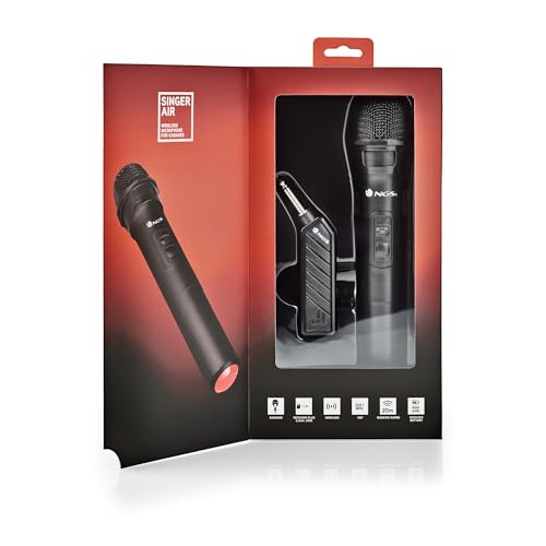 NGS Singer AIR - Kabelloses dynamisches Mikrofon, mit Einer Reichweite von 20 Metern und Plug&Play-Funktion