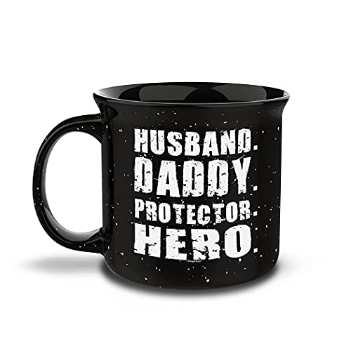 shop4ever Husband Daddy Protector Hero Novelty Campfire Speckled Ceramic Coffee Mug Tea Cup Gift ~ Father's Day ~ (15 oz.)