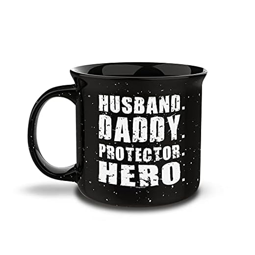 shop4ever Husband Daddy Protector Hero Novelty Campfire Speckled Ceramic Coffee Mug Tea Cup Gift ~ Father's Day ~ (15 oz.)