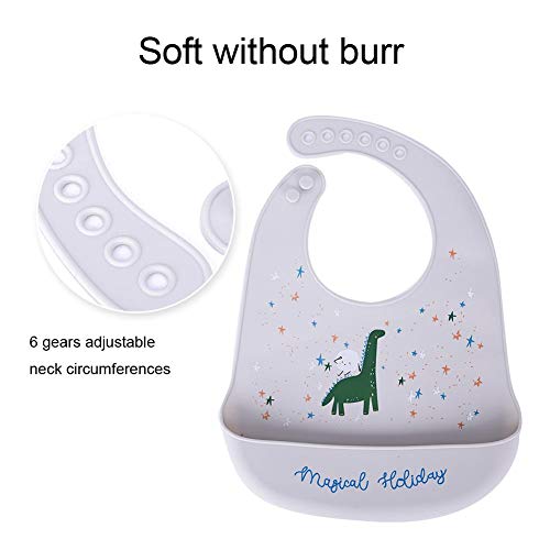 Slabbetje voor het eten van draagbare verstelbare baby-speeksel Handdoek Bay Girl Waterdicht Anti-Dirty Cartoon Pattern… - Image 5