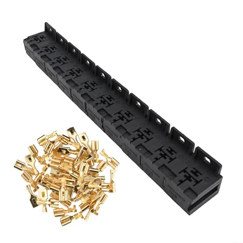 Image of 10 Sets 5Pin Car Relay Socket Holder Connectors 30A 80AMP 6 3mm Terminals Designed for Automotive Electrical Component Projects