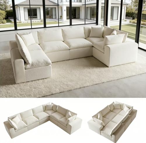 130 Modern U-Shape Convertible Sofa Bed