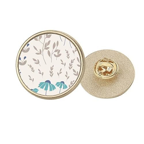 Broche ronde en métal doré avec fleur beige M pour fixer foulard