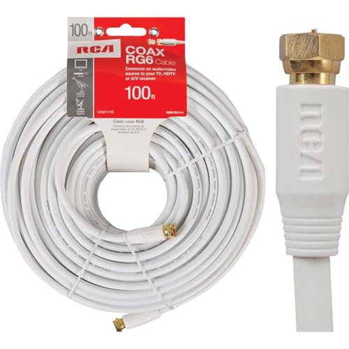 Câble coaxial blanc discret pour brancher la télévision du salon ou de la chambre
