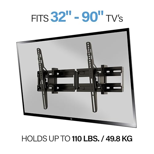 SANUS Extendable Tilting TV Wall Mount for 32”–90” TVs up to 110 lbs – 5.2” Extension for Easy Cable Access and Added Tilt, Tool-Free Tilt to Reduce Glare, Low Profile Design by Sanus - Used condition - Image 2